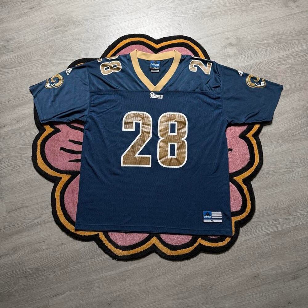 Vintage Y2K Adidas St Louis Rams Marshall Faulk NFL On Field Jersey Size XL